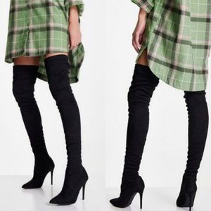 - NWT Jeffrey Campbell Over Knee stretch sexy Suede Pointed toe Stiletto B…